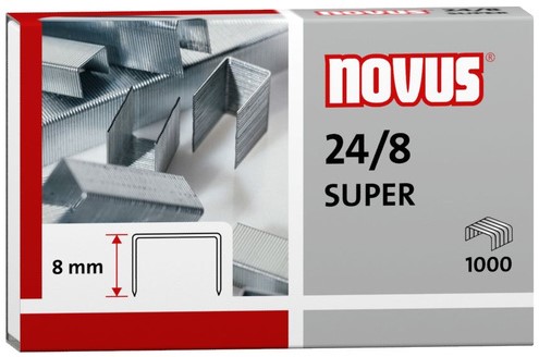 NOVUS NIETEN 24/8 STAAL DS. 1000 stuks