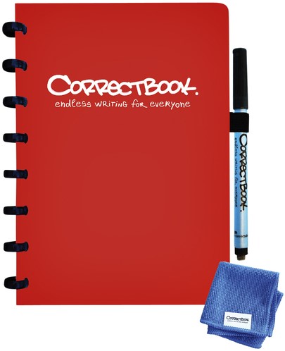 Notitieboek Correctbook A5 lijn 40blz horizon red 1 Stuk