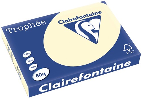 CLAIREFONTAINE TROPHEE A3 80 GRAMS CREME 500 Vel
