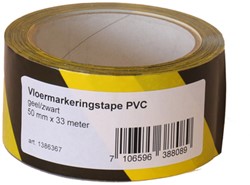 Vloermarkeringstape IEZZY 50mmx33m zwart/geel 1 Stuk