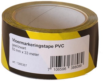 Vloermarkeringstape IEZZY 50mmx33m zwart/geel 1 Stuk