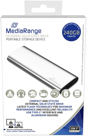 HARDDISK MEDIARANGE 3.0 SSD EXTERN 240GB 1 Stuk