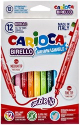 Viltstift Carioca Birello dubbelpunters ass 12st 12 Stuk