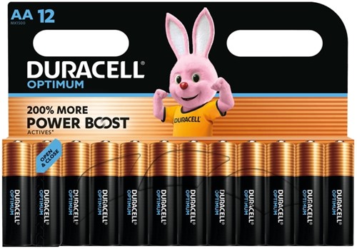 Batterij Duracell Optimum AA 12st 12 Stuk