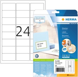 Etiket HERMA 4500 A4 63.5x33.9mm premium wit 25 Vel