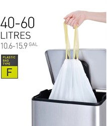 Afvalzak EKO MDPE type F trekb 64x75cm 40-60L wit 12 Stuk