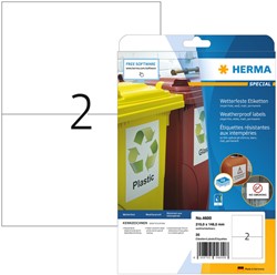 Etiket HERMA 4600 210x148mm A4 folie wit 20st 10 Vel
