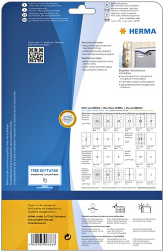 Etiket HERMA 4866 210x297mm A4 folie 10st wit 10 Vel-2