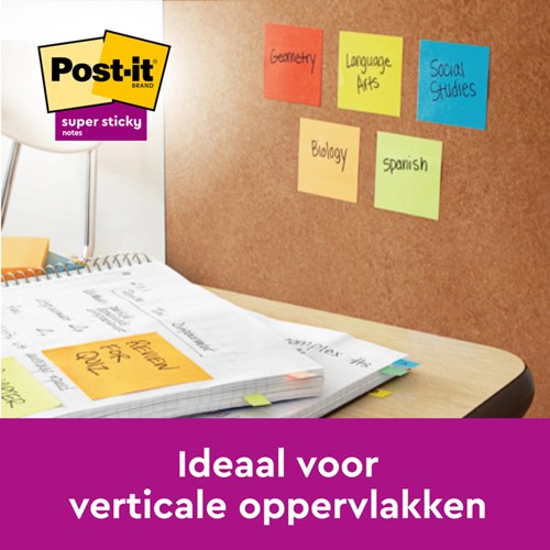 Memoblok Post-it Super Sticky 654 76x76mm color 16 Stuk-2
