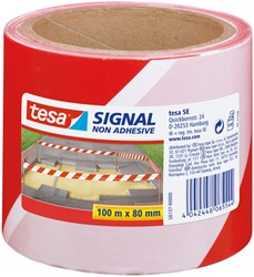 Waarschuwingslint tesa 100mx80mm rood wit 1 Stuk