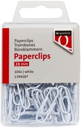 Paperclip Quantore 28mm wit 100 stuks 100 Stuk