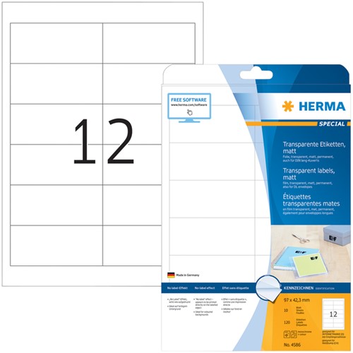 Etiket HERMA 4586 97x42.3 weerbest transp mt 120st 10 Vel-2