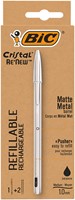 Balpen Bic Cristal Re-new 1 pen + 2 vull  M zwart 1 Stuk