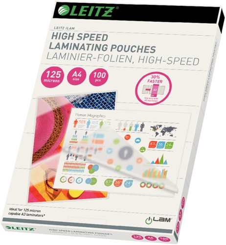 Lamineerhoes Leitz iLAM A4 High speed 125 mic 100 Stuk