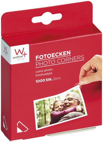 Fotohoeken walther design 10x15mm 1000 stuks 1000 Stuk