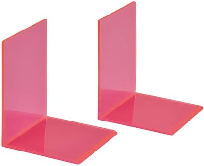 Boekensteun MAUL 10x10x13cm acryl neon rood 2 Stuk