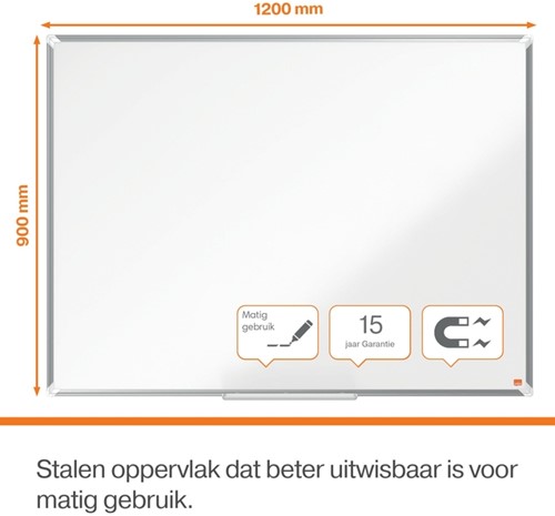 Whiteboard Nobo Premium Plus 90x120cm staal 1 Stuk-6