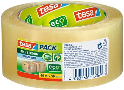 Verpakkingstape tesapack Bio 66mx50mm transparant 1 Rol