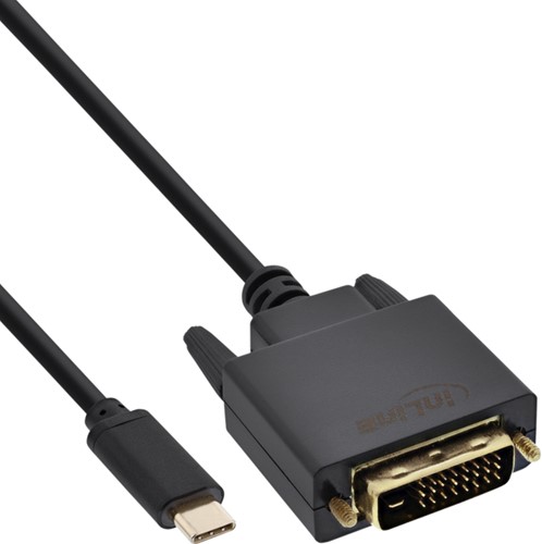 KABEL INLINE USB-C DVI 24+1 3.1 1080P M/M 2M ZWART 1 Stuk