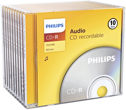 CD-R Philips 80Min Audio JC (10) 10 Stuk