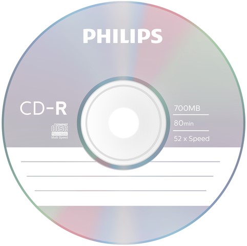 CD-R Philips 80Min 700MB 52x SP (25) 25 Stuk-2