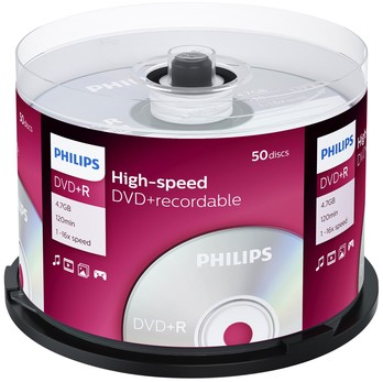 DVD+R Philips 4.7GB 16x SP (50) 50 Stuk
