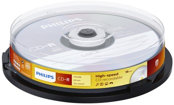 CD-R Philips 80Min 700MB 52x SP (10) 10 Stuk