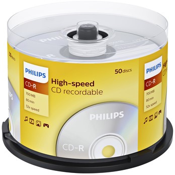 CD-R Philips 80Min 700MB 52x SP (50) 50 Stuk