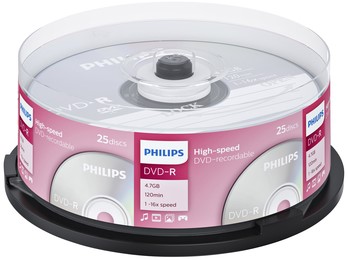 DVD-R Philips 4.7GB 16x SP (25) 25 Stuk