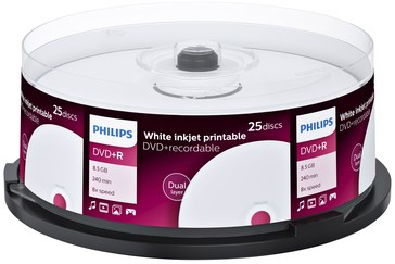 DVD+R Philips 8.5GB DL 8x IW SP (25) 25 Stuk