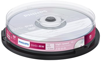 Philips DVD-RW 4.7GB 4x SP (10) 10 Stuk