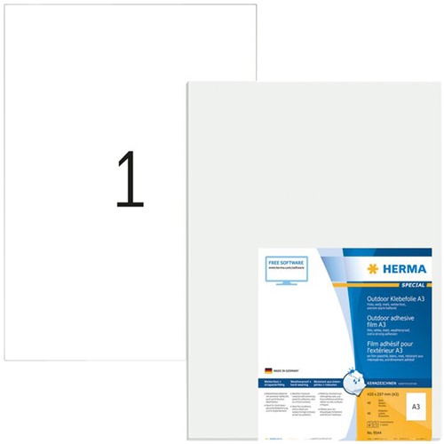 Etiket HERMA 9544 A3 297x420mm weervast folie wt 40 Vel-2