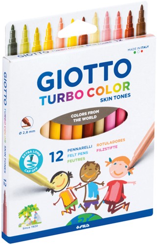 Viltstift Giotto Turbo Color skin tones 12st 12 Stuk