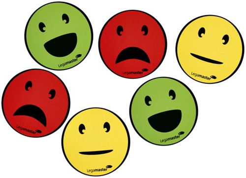 Magneet Legamaster emoticon 50mm assorti 6 Stuk