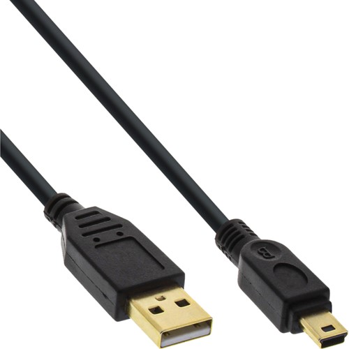 Kabel inLine USB 2.0 A-B mini 2 meter zwart 1 Stuk