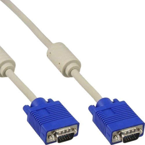 Kabel Inline S VGA 15HD M-M 2 meter beige en blauw 1 Stuk