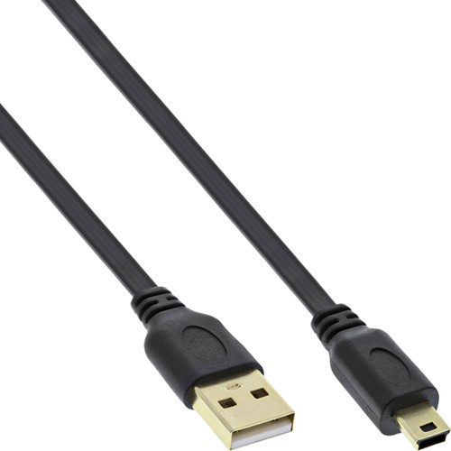Kabel InlLne USB-A mini-B 2.0 2 meter zwart 1 Stuk