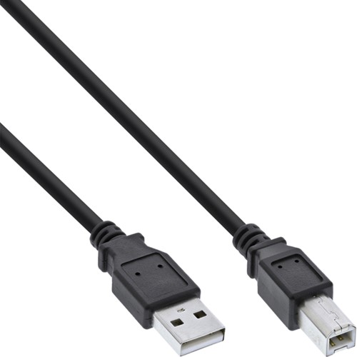 Kabel inLine USB 2.0 A-B 3 meter zwart 1 Stuk