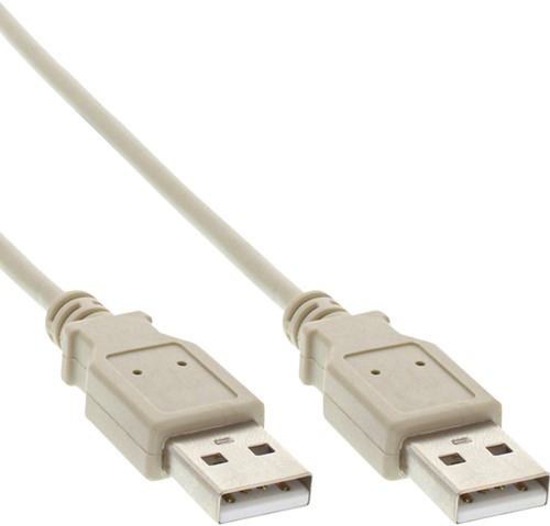 Kabel Inline USB-A 2.0 M-M 2 meter beige 1 Stuk