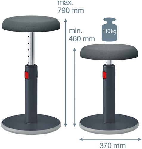Actieve zit-sta kruk Leitz Ergo Cosy grijs 1 Stuk-1
