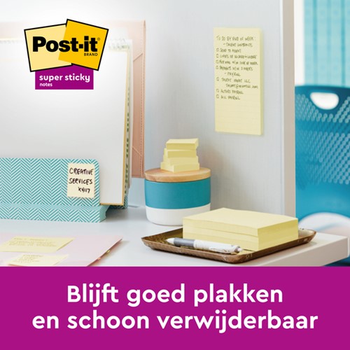 Memoblok Post-it Z-Note S330 Super Sticky geel 12 Stuk-1