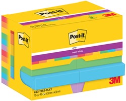 Memoblok Post-it 622 Super Sticky 47.6x47.6mm Play 12 Stuk