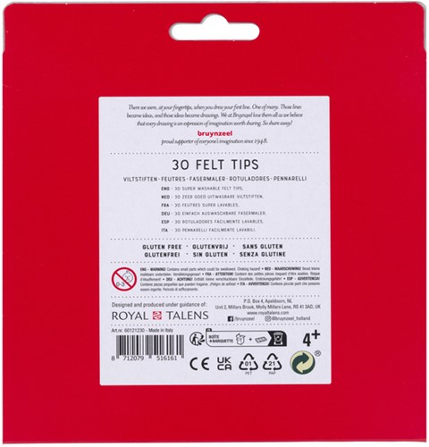 Viltstift Bruynzeel Kids 30st assorti 30 Stuk-3