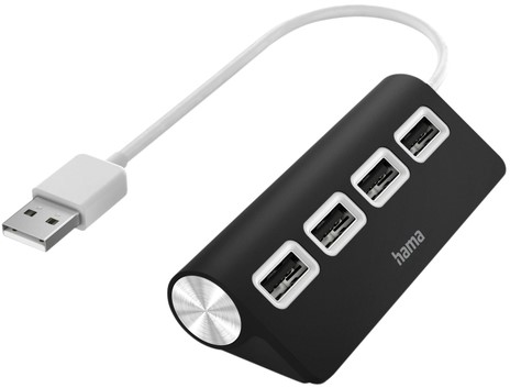 Hub Hama 4-poorts USB 2.0 zwart 1 Stuk