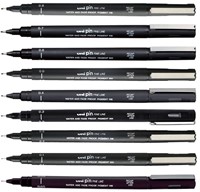 Fineliner Uni-ball Pin 1mm zwart 12 Stuk-2