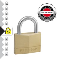 Hangslot MasterLock 2 gelijksluitend messing 50mm 2 Stuk-2