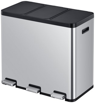 Afvalbak EKO Essential Recycler 3x20liter RVS 1 Stuk