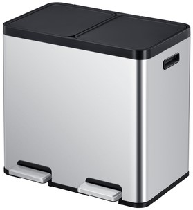 Afvalbak EKO Essential Recycler 2x22liter RVS 1 Stuk