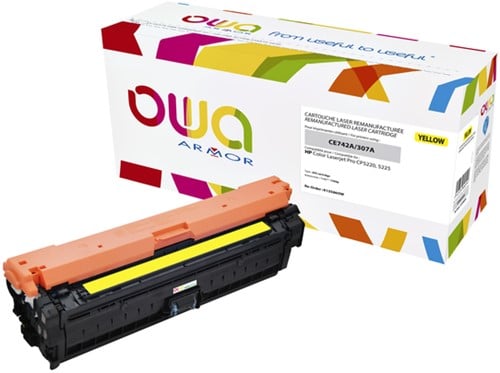 Tonercartridge OWA HP CE742A geel 1 Stuk