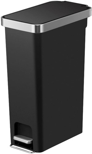 Afvalbak EKO Hana Slim pedaalemmer 40 liter zwart 1 Stuk